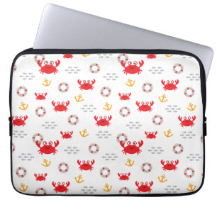 Crab met Lifebuoy Laptop Sleeve