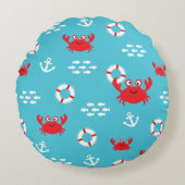 Crab met Lifebuoy Rond Kussen (Voorkant)