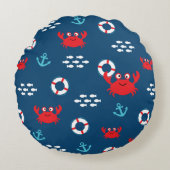 Crab met Lifebuoy Rond Kussen (Voorkant)