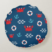 Crab met Lifebuoy Rond Kussen (Achterkant)