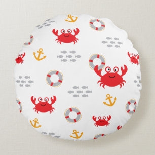 Crab met Lifebuoy Rond Kussen