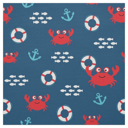 Crab met Lifebuoy Stof (Swatch)