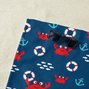 Crab met Lifebuoy Strandlaken