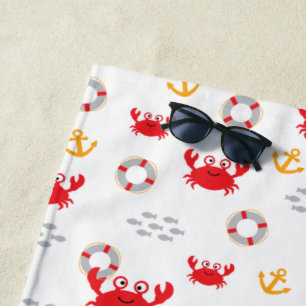 Crab met Lifebuoy Strandlaken