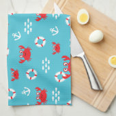 Crab met Lifebuoy Theedoek (Quarter Fold)