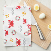 Crab met Lifebuoy Theedoek (Quarter Fold)