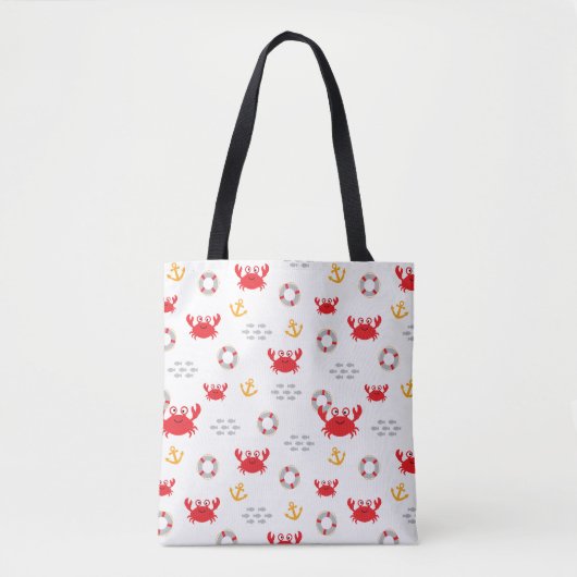 Crab met Lifebuoy Tote Bag (Voorkant)