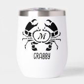 Crab Monogram in een Black Stencil Style (Voorkant)