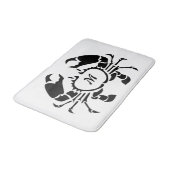Crab Monogram in een Black Stencil Style Badmat (Gekanteld)
