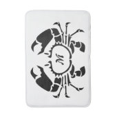 Crab Monogram in een Black Stencil Style Badmat (Voorkant Verticaal)