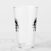 Crab Monogram in een Black Stencil Style Glas (Links)