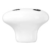 Crab Monogram in een Black Stencil Style Keramische Knop (Zijkant)