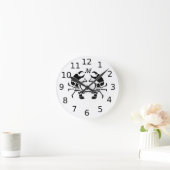 Crab Monogram in een Black Stencil Style Ronde Klok (Huis)