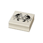 Crab Monogram in een Black Stencil Style Rubberstempel (Stempel)