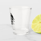 Crab Monogram in een Black Stencil Style Shot Glas (Rechts)
