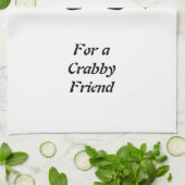Crab Monogram in een Black Stencil Style Theedoek (Gevouwen)