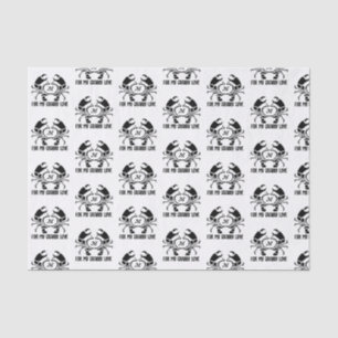 Crab Monogram in een Black Stencil Style Tissuepapier