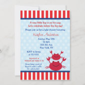 Crab Nautical Baby Shower-uitnodigingen Kaart (Voorkant)
