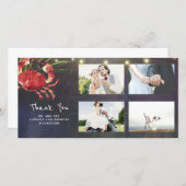 Crab Nautical Beach bruiloft Dank u bruiloft Bedankkaart (Voorkant / Achterkant)