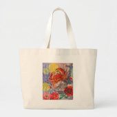 Crab Nautical Beach Seafood Art Grote Tote Bag (Voorkant)