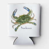 Crab Nautical Blue en Green Blikjeskoeler (Voorkant)