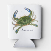 Crab Nautical Blue en Green Blikjeskoeler (Achterkant)