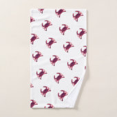 Crab Nautical Burgundy Maroon Red Bad Handdoek (Handdoek)