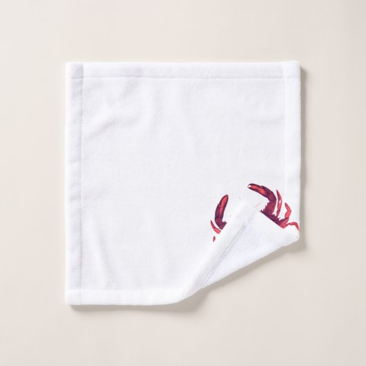 Crab Nautical Burgundy Maroon Red Bad Handdoek (Wasdoekje)