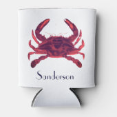 Crab Nautical Burgundy Maroon Red Blikjeskoeler (Voorkant)