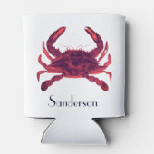 Crab Nautical Burgundy Maroon Red Blikjeskoeler (Achterkant)