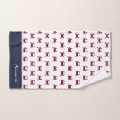 Crab Nautical Burgundy Maroon Red Gray Navy Blue Bad Handdoek (Handdoek)