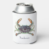 Crab Nautical Grey Blue en Green Blikjeskoeler (Blikje Achterkant)