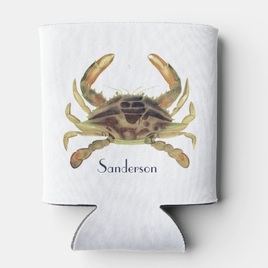 Crab Nautical Grey Blue en Green Koelbox Blikjeskoeler (Achterkant)