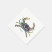 Crab Nautical Grey Blue en Green Servet (Hoek)