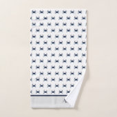 Crab Nautical Navy Blue en Grey Bad Handdoek (Handdoek)