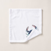 Crab Nautical Navy Blue en Grey Green Bad Handdoek (Wasdoekje)