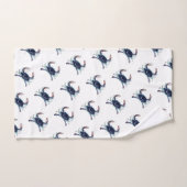 Crab Nautical Navy Blue en Grey Green Bad Handdoek (Handdoek)