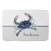 Crab Nautical Navy Blue en White Badmat (Voorkant)