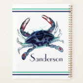 Crab Nautical Navy Blue en White Planner (Achterkant)