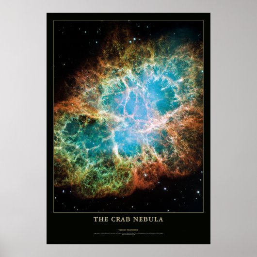 Crab Nebula Astronomie en Science Poster (Voorkant)