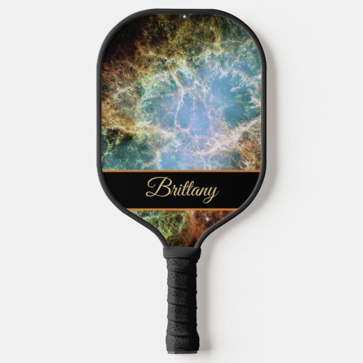 Crab Nebula Galaxy of Stars Jouw naam Pickleball Paddle (Voorkant)
