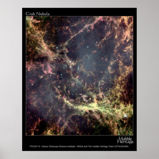 Crab Nebula Hubble Telescope Poster (Voorkant)