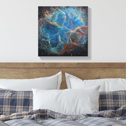 Crab Nebula Space Art Canvas Print (Insitu (Slaapkamer))