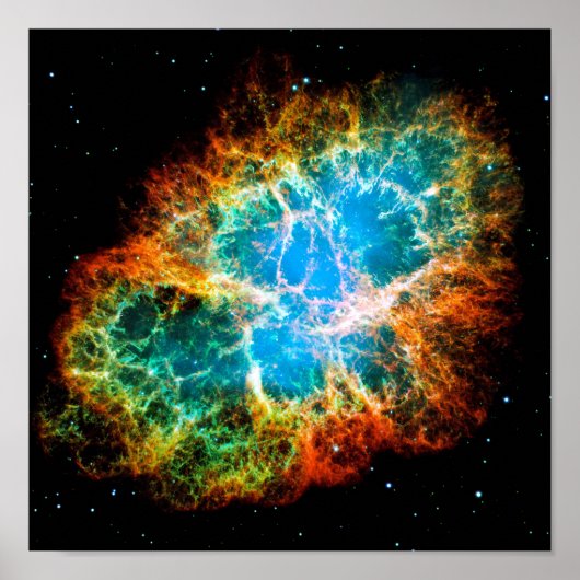 Crab Nebula Supernova Remnant Hubble Space Photo Poster (Voorkant)