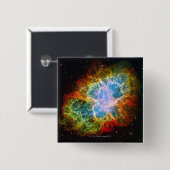 Crab Nebula Vierkante Button 5,1 Cm (Voorkant /achterkant)