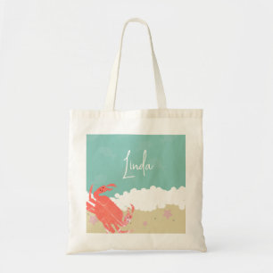 Crab Ocean Beach Sand Waves Zee Creater Tote Bag