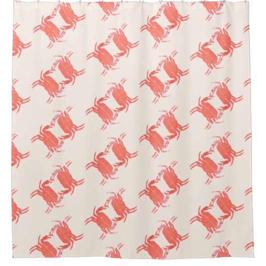 Crab Ocean Beach Zee Creattiepatroon Douchegordijn (Voorkant)