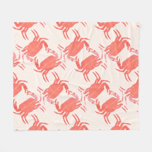 Crab Ocean Beach Zee Creattiepatroon Fleece Deken (Voorkant (Horizontaal))