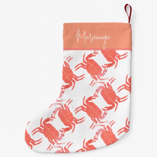 Crab Ocean Beach Zee Creattiepatroon Kleine Kerstsok (Achterkant)