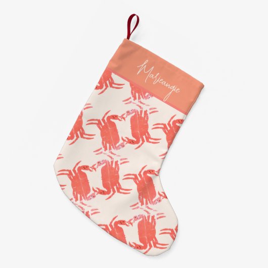 Crab Ocean Beach Zee Creattiepatroon Kleine Kerstsok (Voorkant (Hangend))